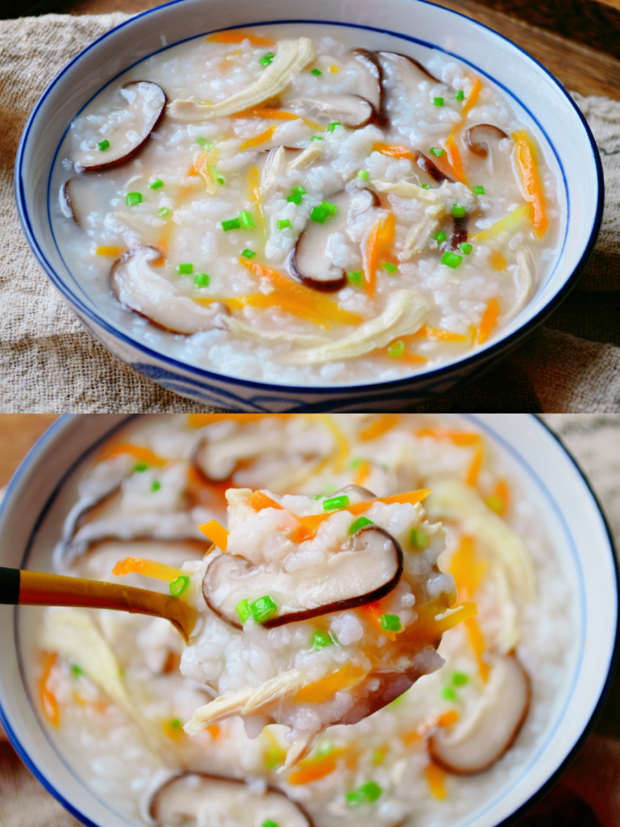 营养暖胃的香菇鸡肉粥的做法