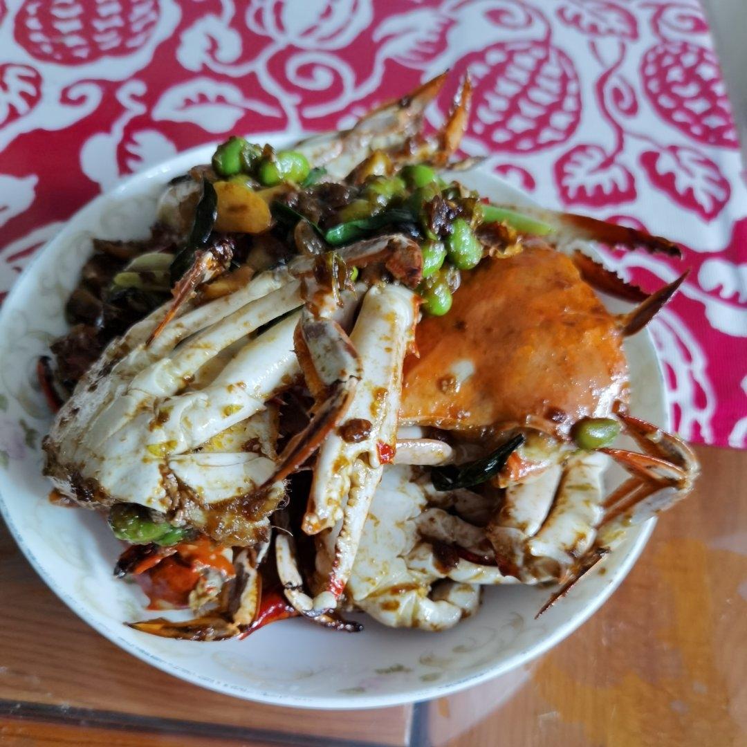 葱姜炒梭子蟹（very easy）