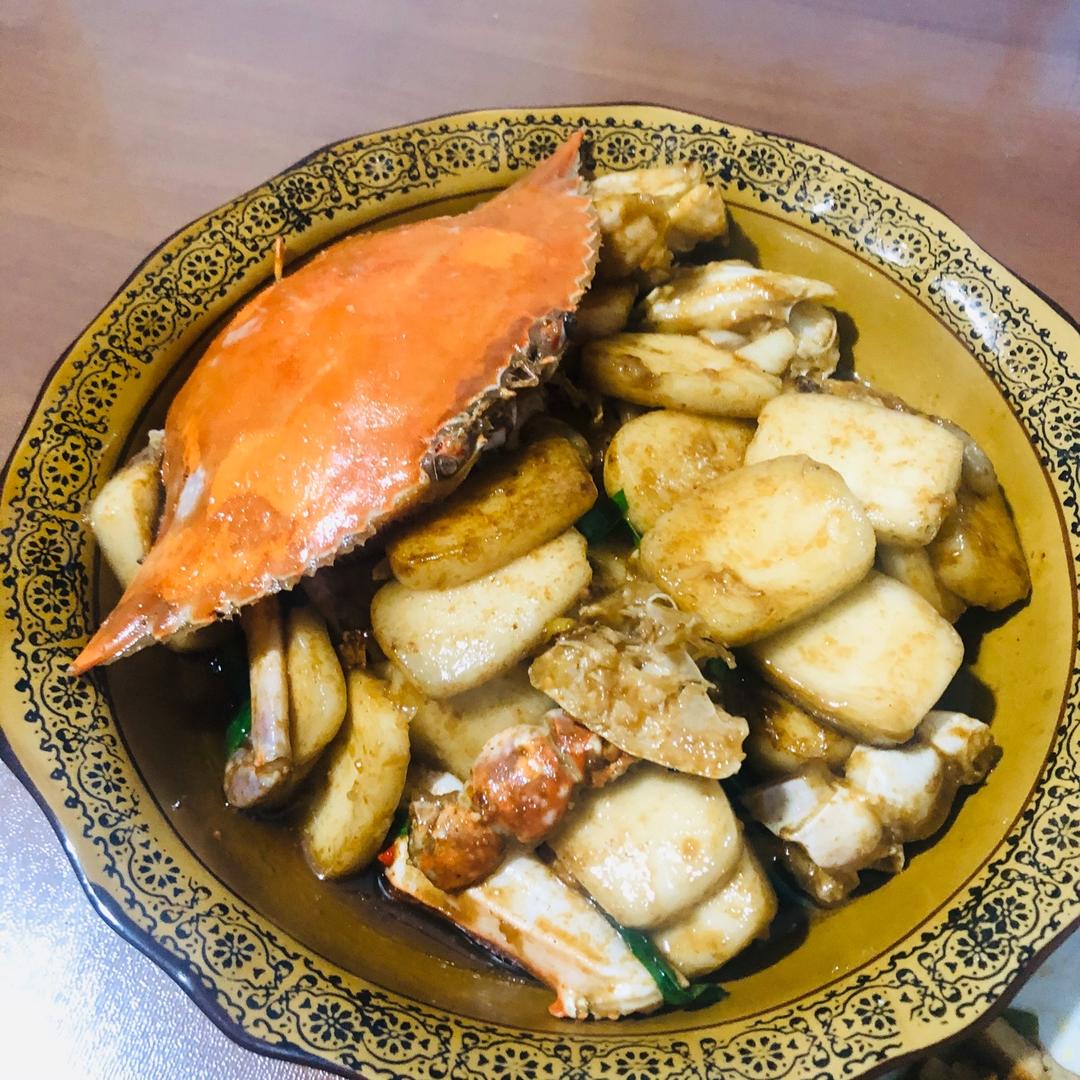 梭子蟹炒年糕