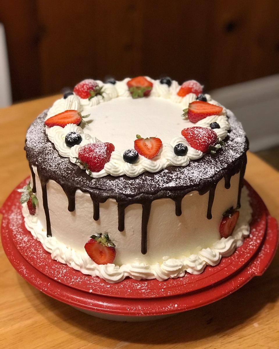 🍓草莓蛋糕抹面装饰（新手也能学会）