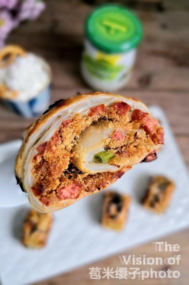 懒人早餐㊙️‼️手抓饼版火腿肉松酥
