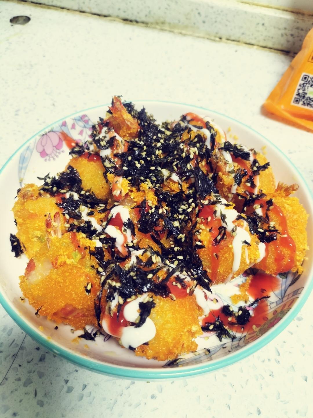🌈颜值爆表的黄金虾球🍤，外酥里嫩，做法超简单～