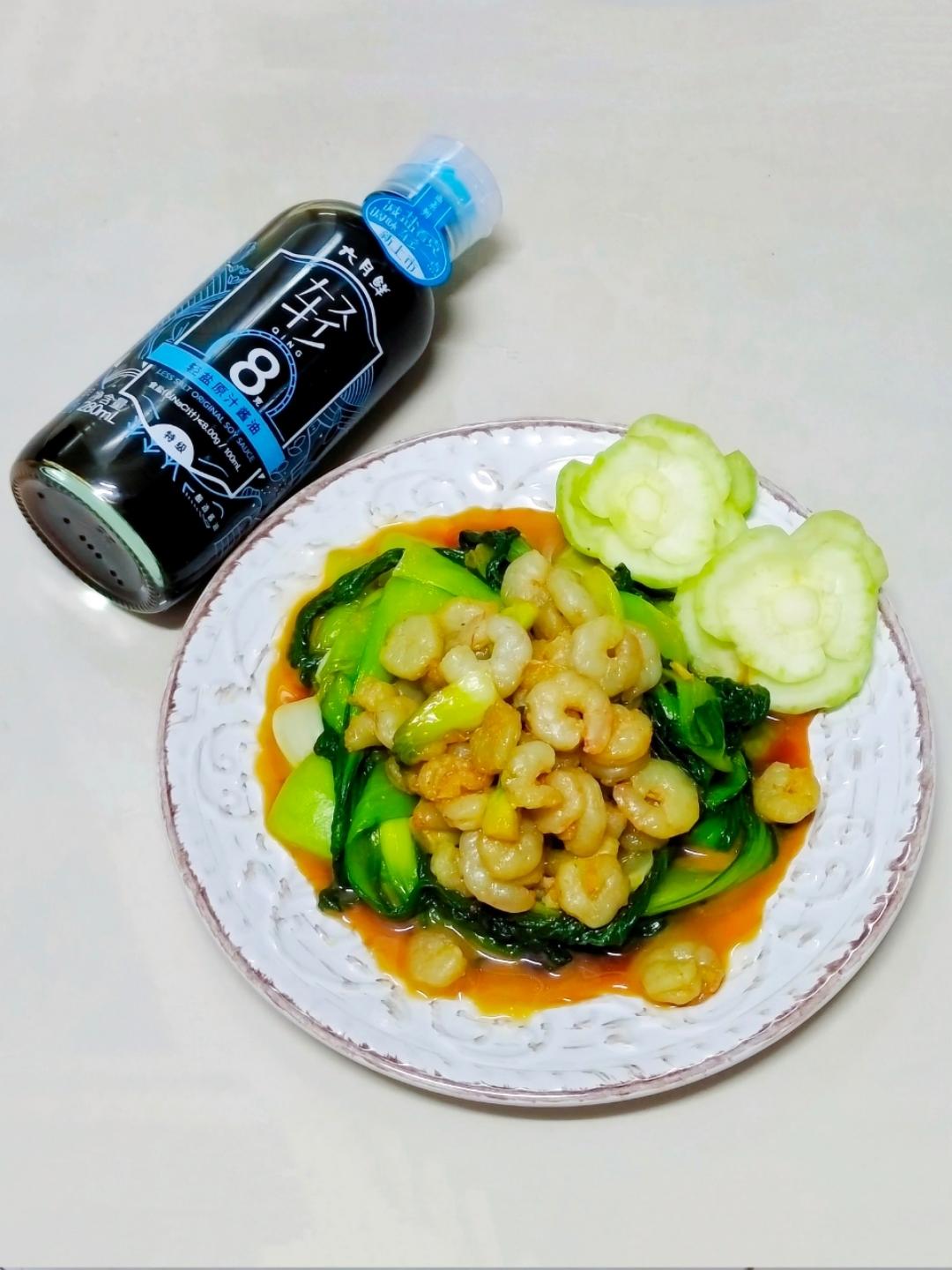 虾仁炒油菜