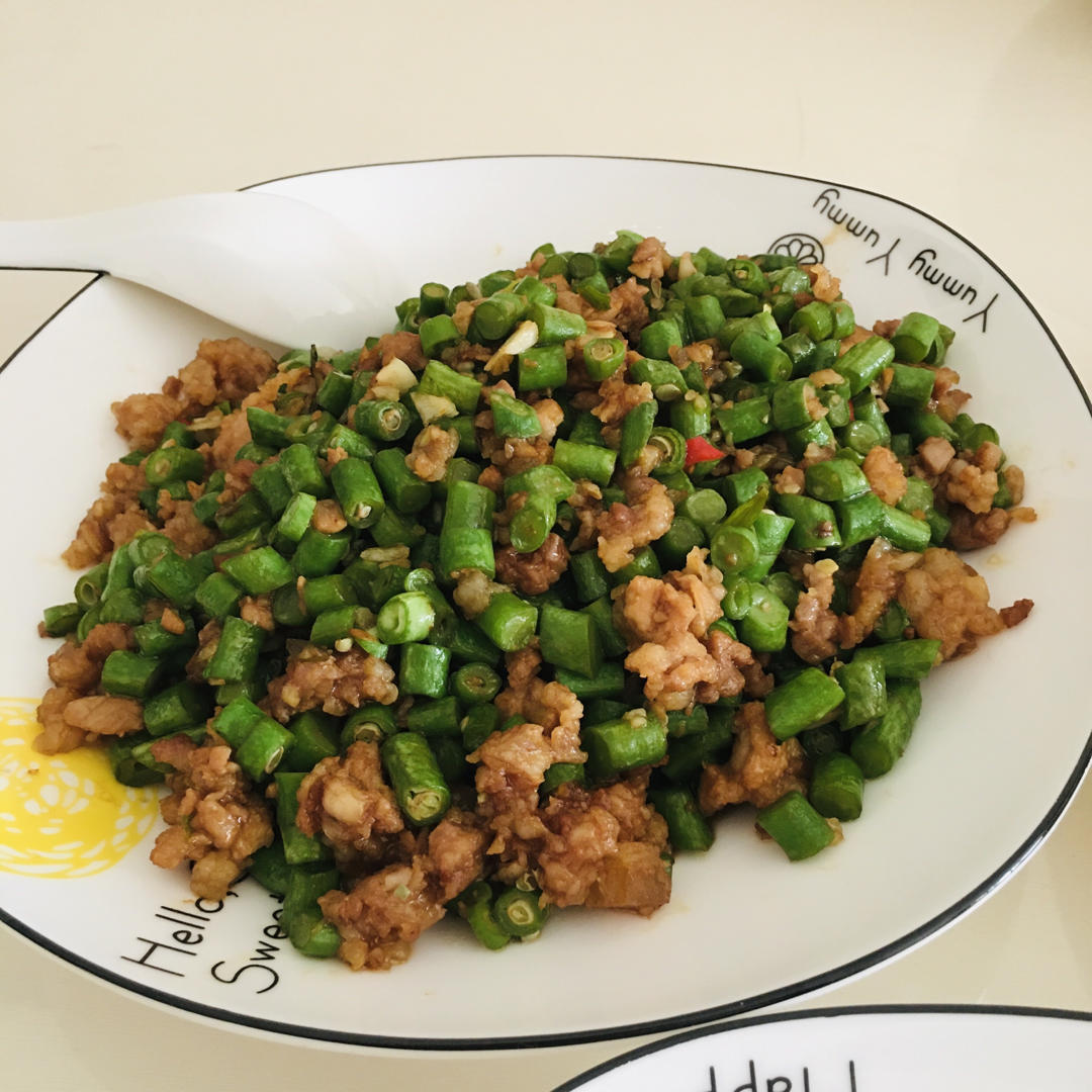 肉沫豆角下饭菜