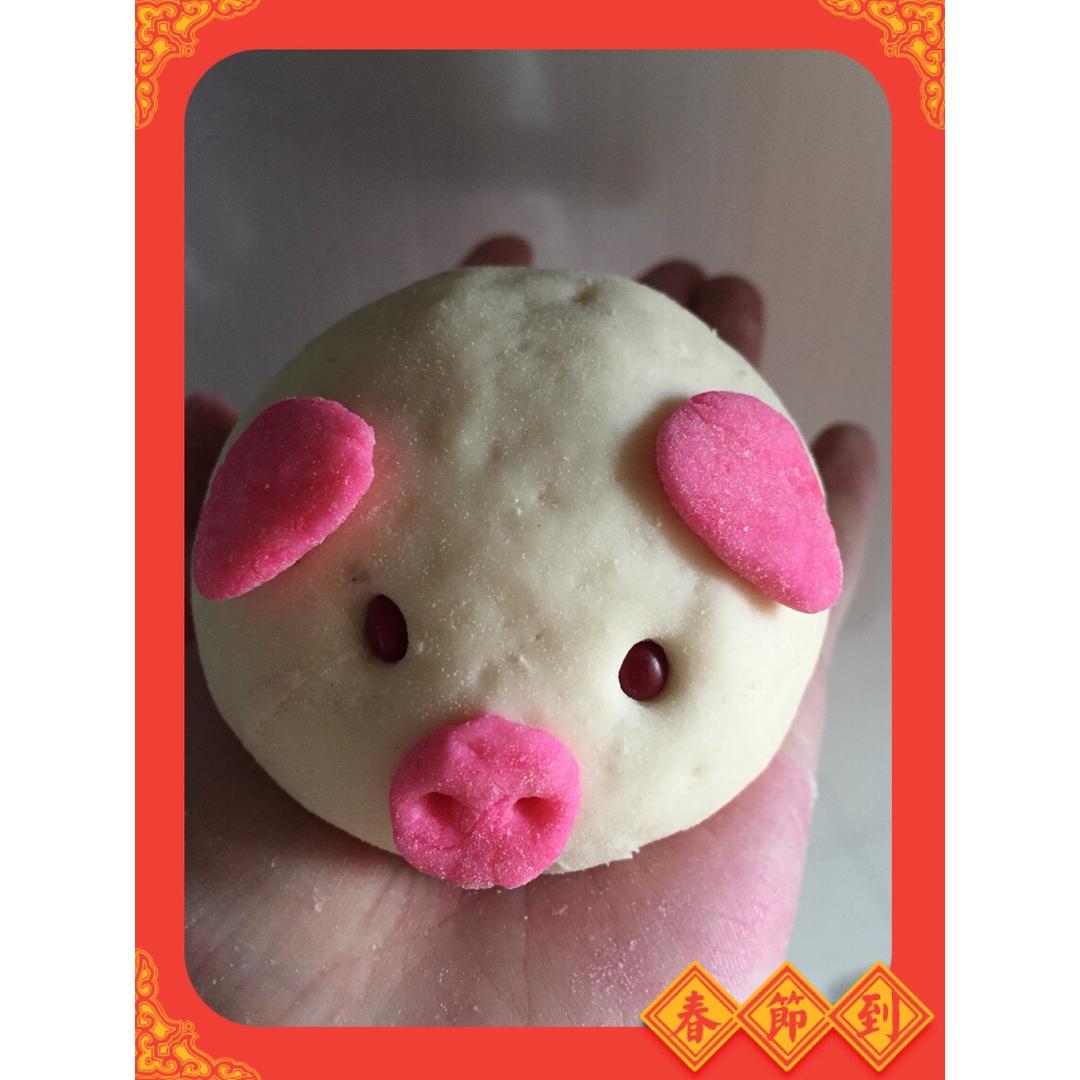 可爱的小猪豆沙包