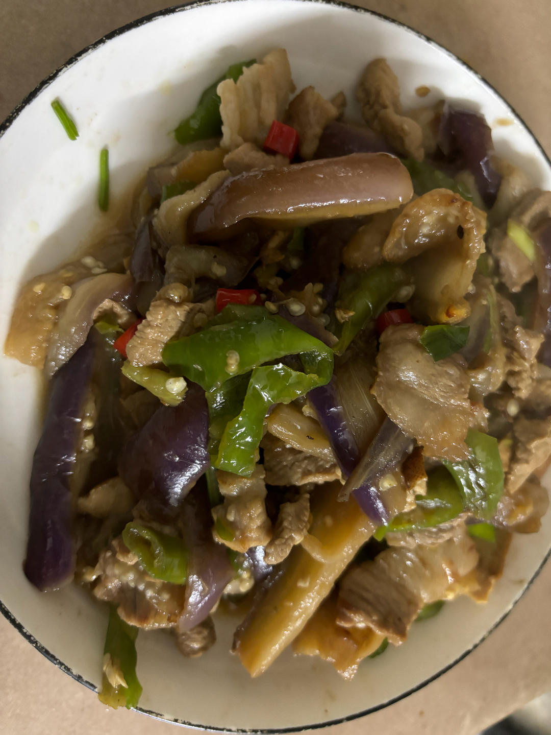 红烧肉沫茄子
