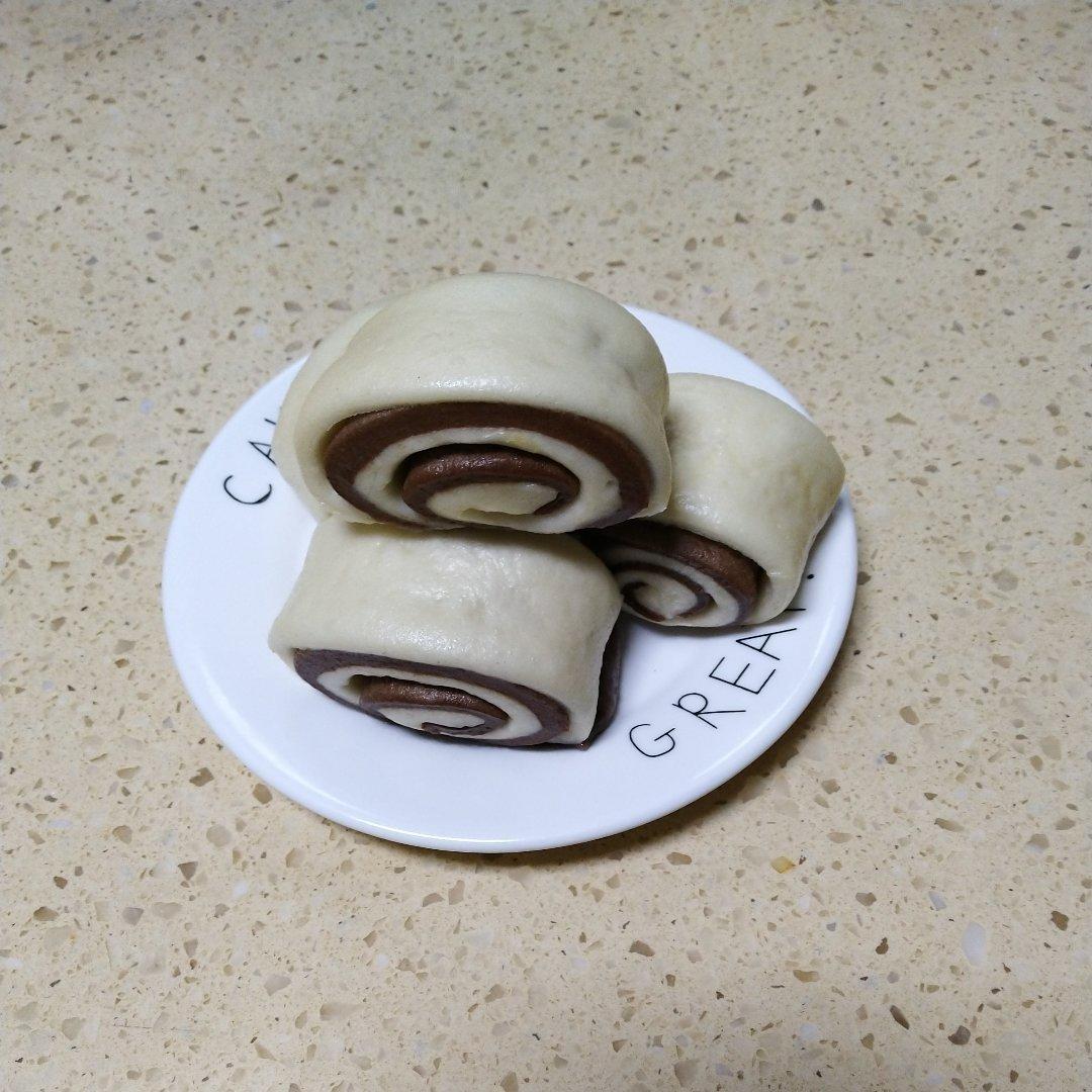 可可双色馒头