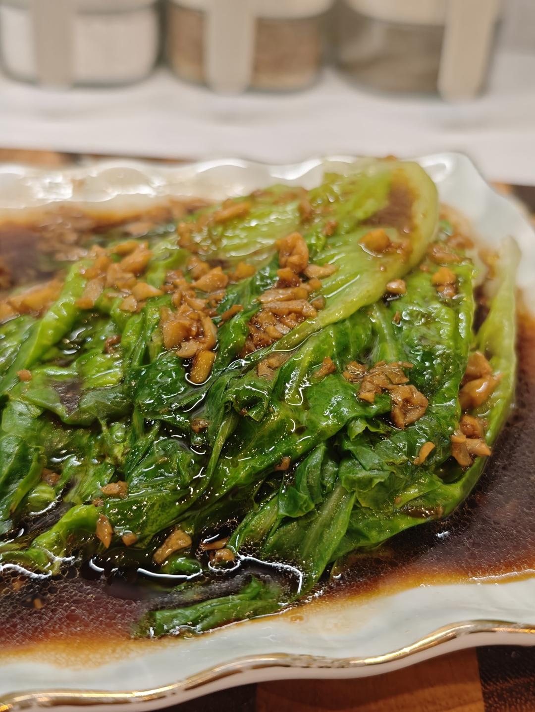 一点不输饭店的白灼罗马生菜