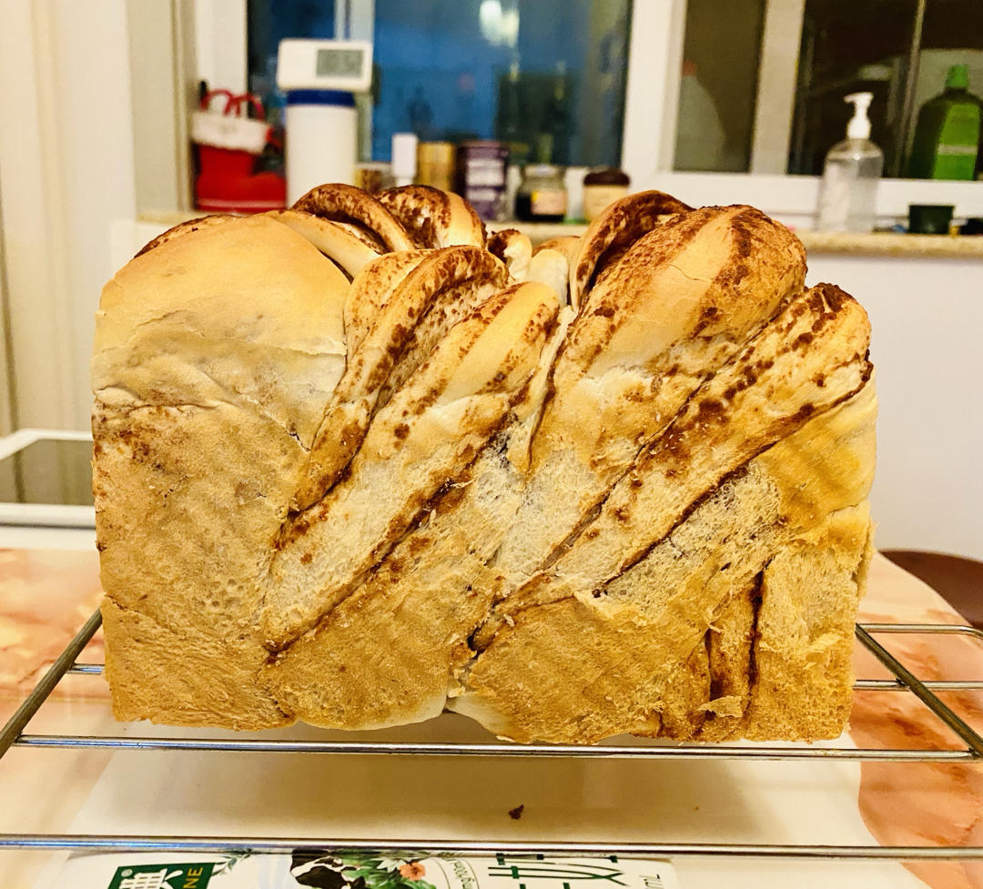 何大小姐的减脂日记做的大理石豆沙吐司