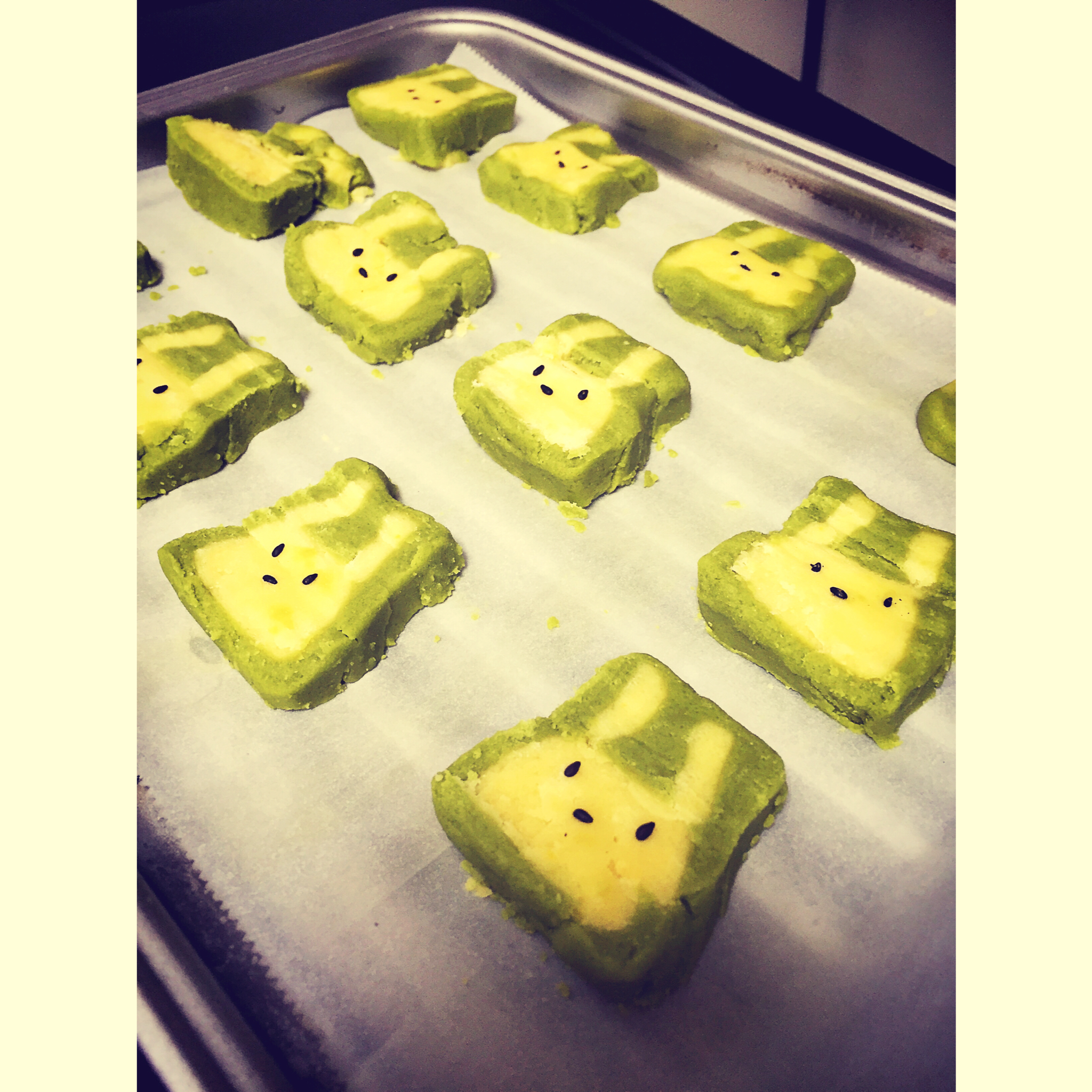 抹茶兔兔曲奇（比熊猫简单！超详细实物图+超良心手绘图）