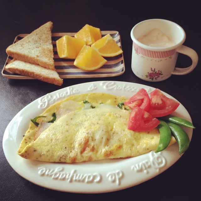 火腿菠菜芝士蛋饼spinach and mozzarella omelette