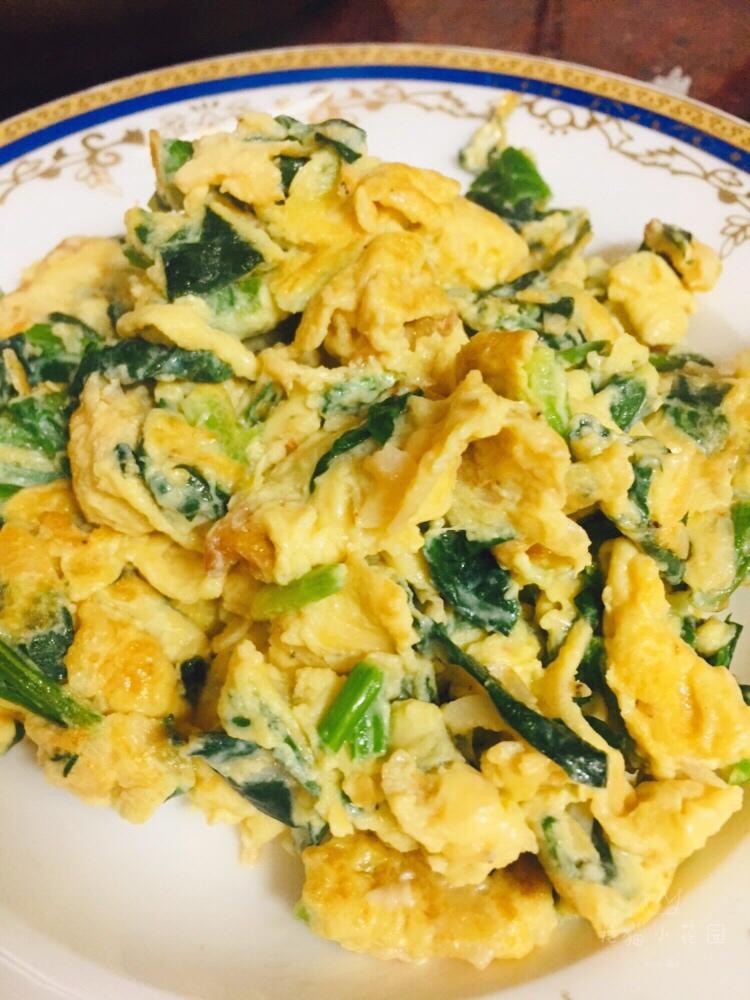 菠菜虾皮煎蛋
