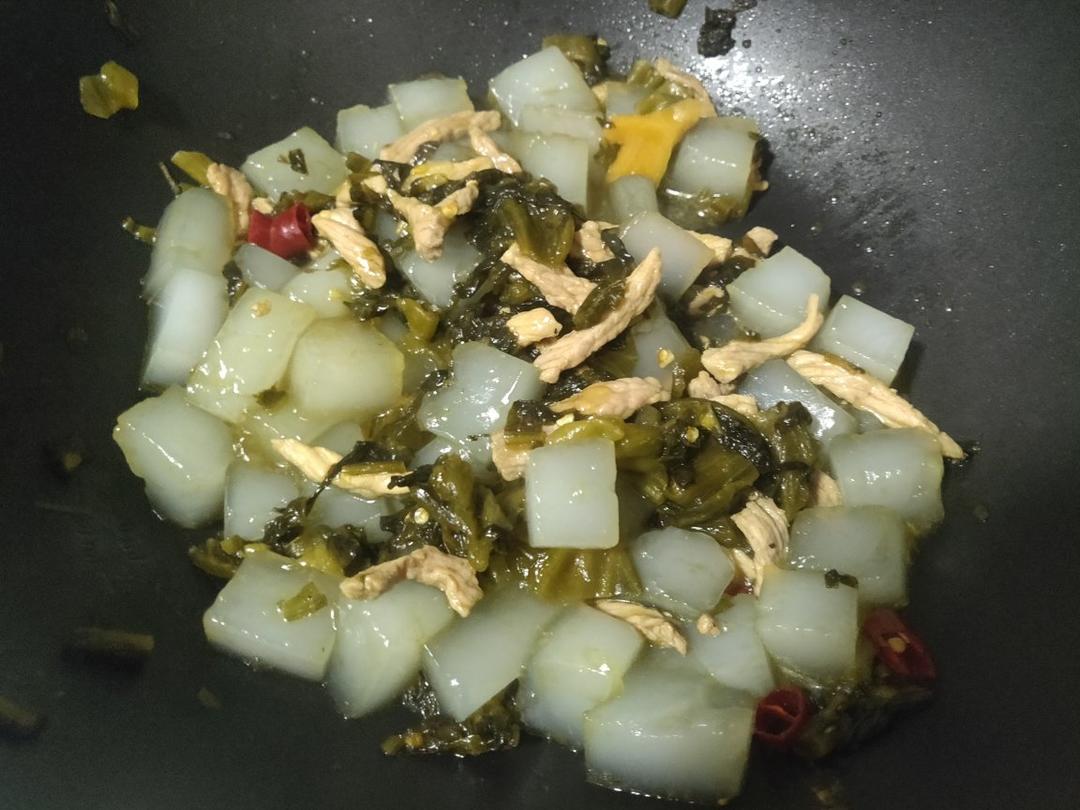 麻腐炒咸菜肉末