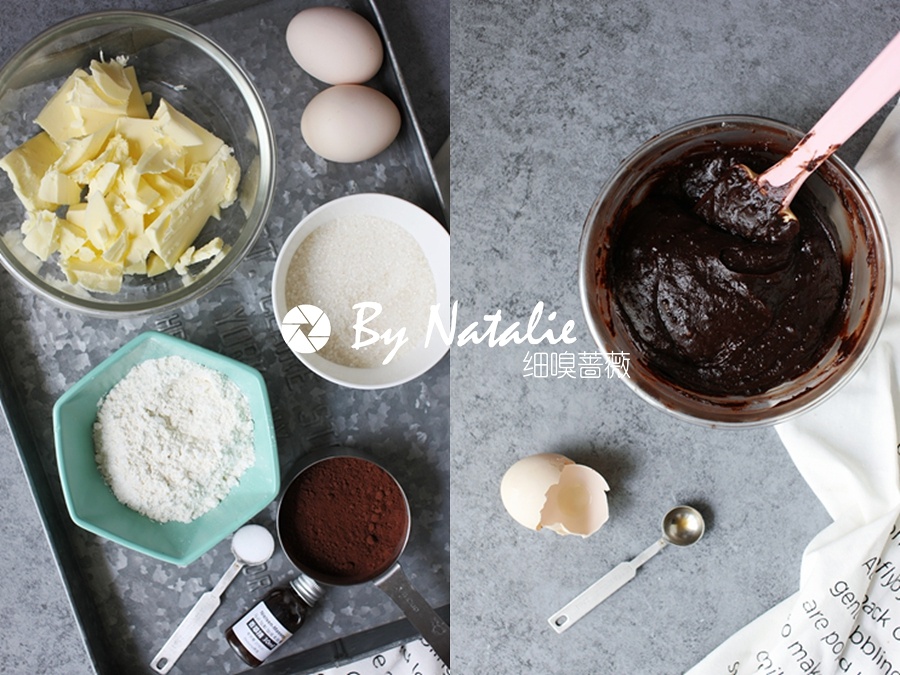 #海尔嫩烤箱#黑莓乳酪布朗尼的做法 步骤3