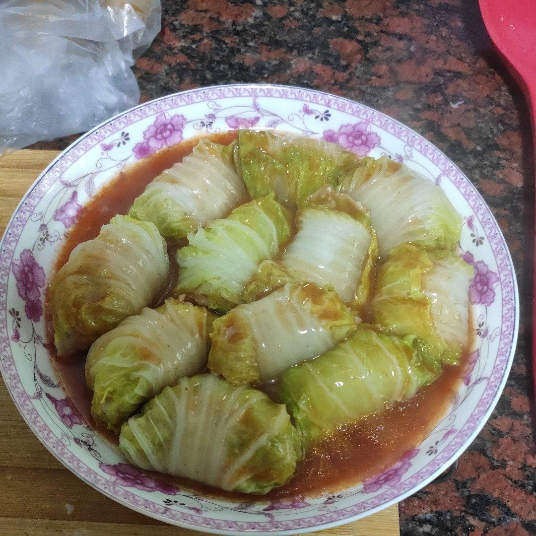 鲜虾娃娃菜卷