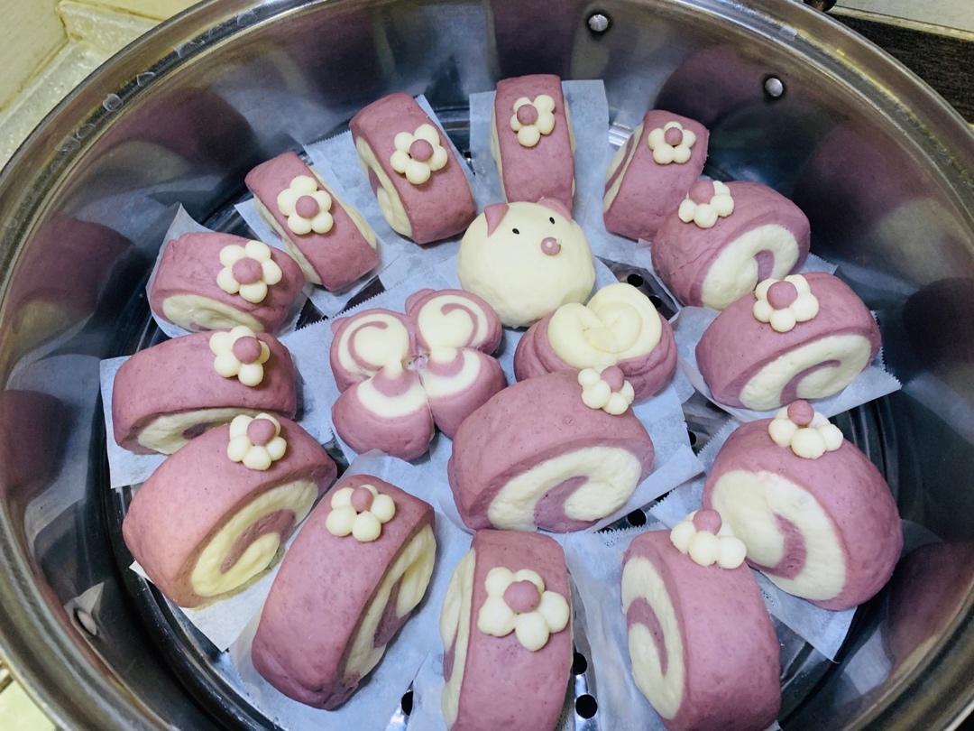 颜值担当：紫薯双色馒头