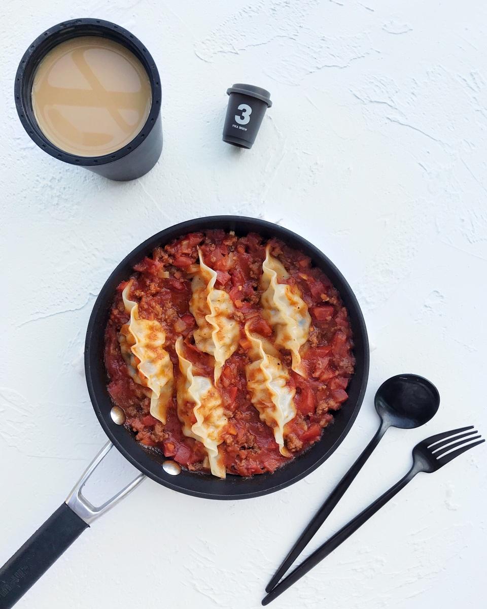 番茄肉酱焗饺子【健康一锅端】不用烤箱