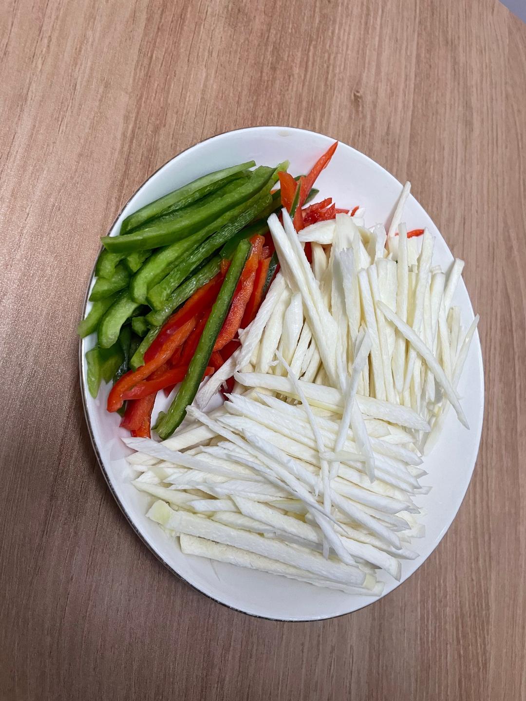 快手青椒茭白肉丝