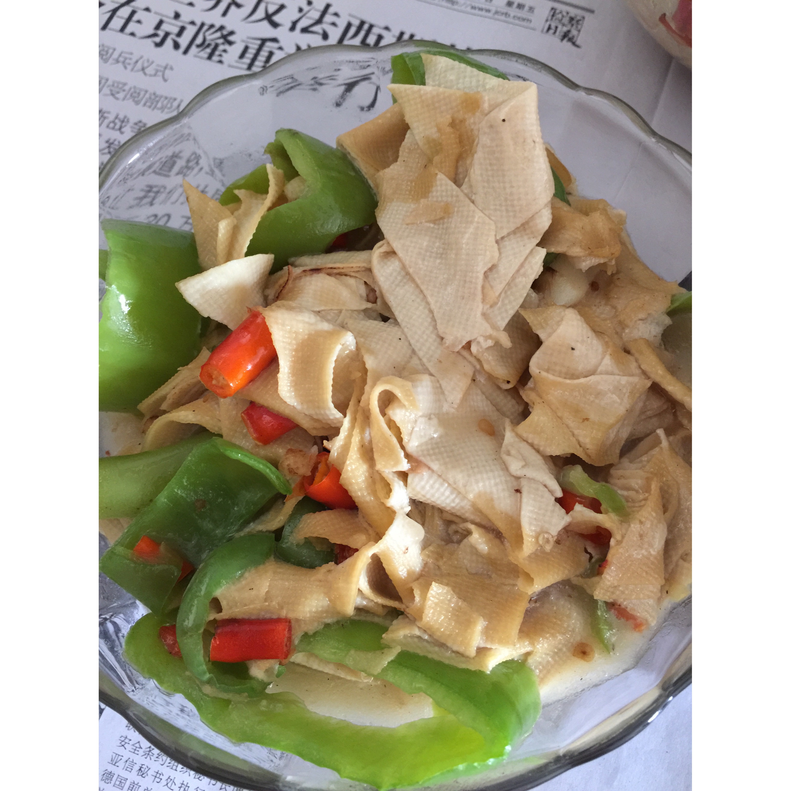 尖椒炒干豆腐