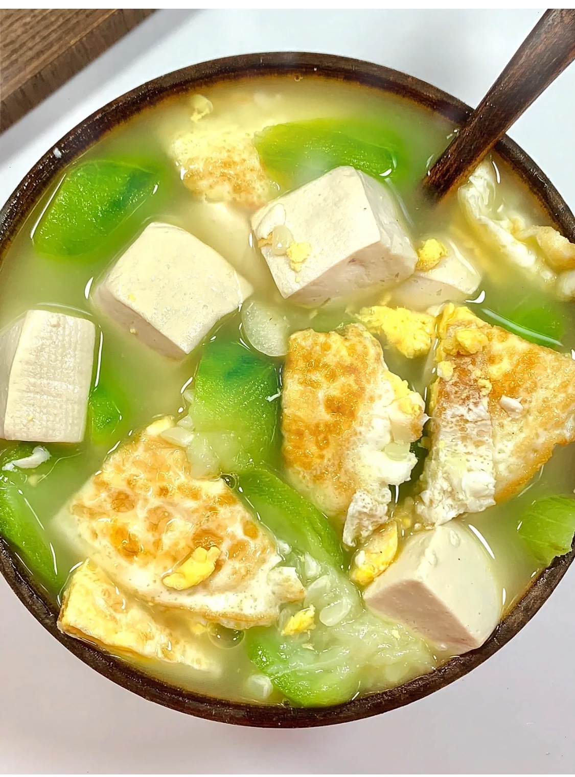 丝瓜豆腐鸡蛋汤的做法
