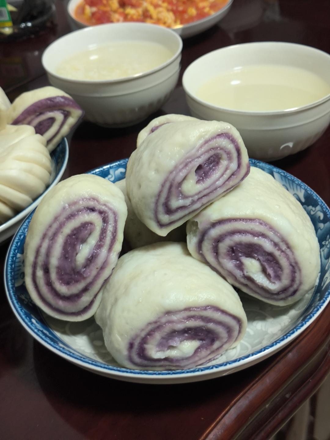 奶香紫薯馒头