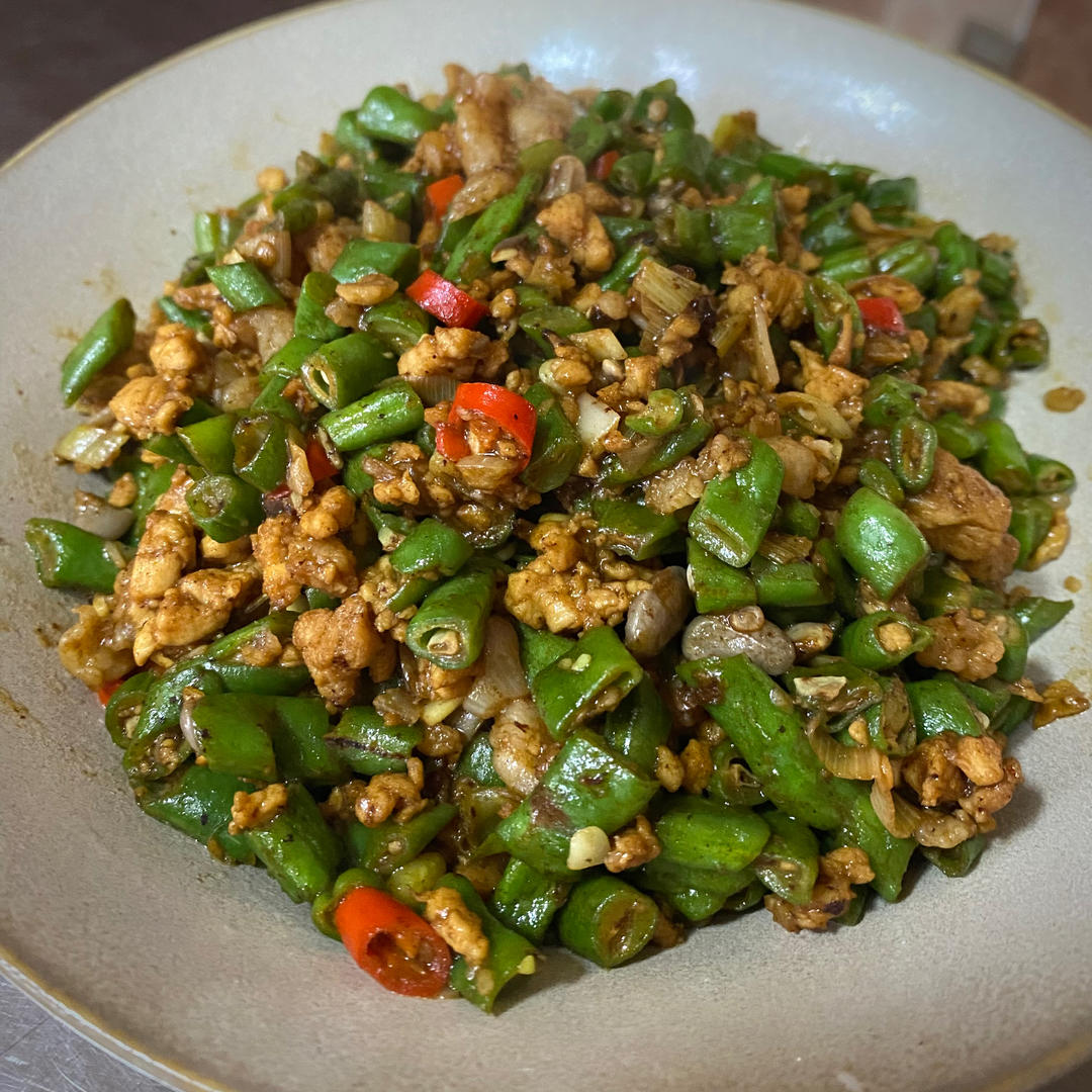 肉沫豆角下饭菜