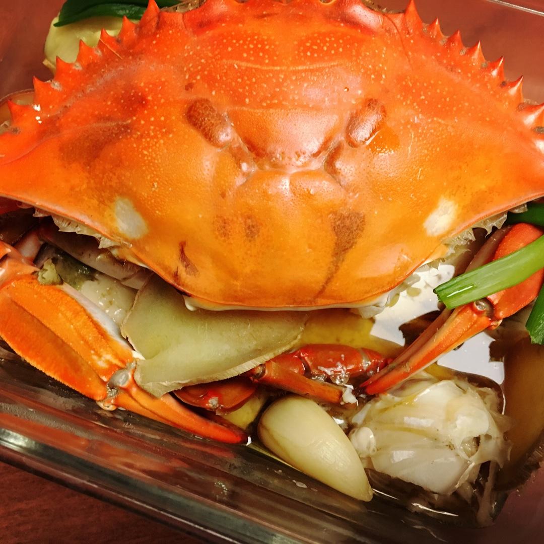 螃蟹蒸嫩豆腐