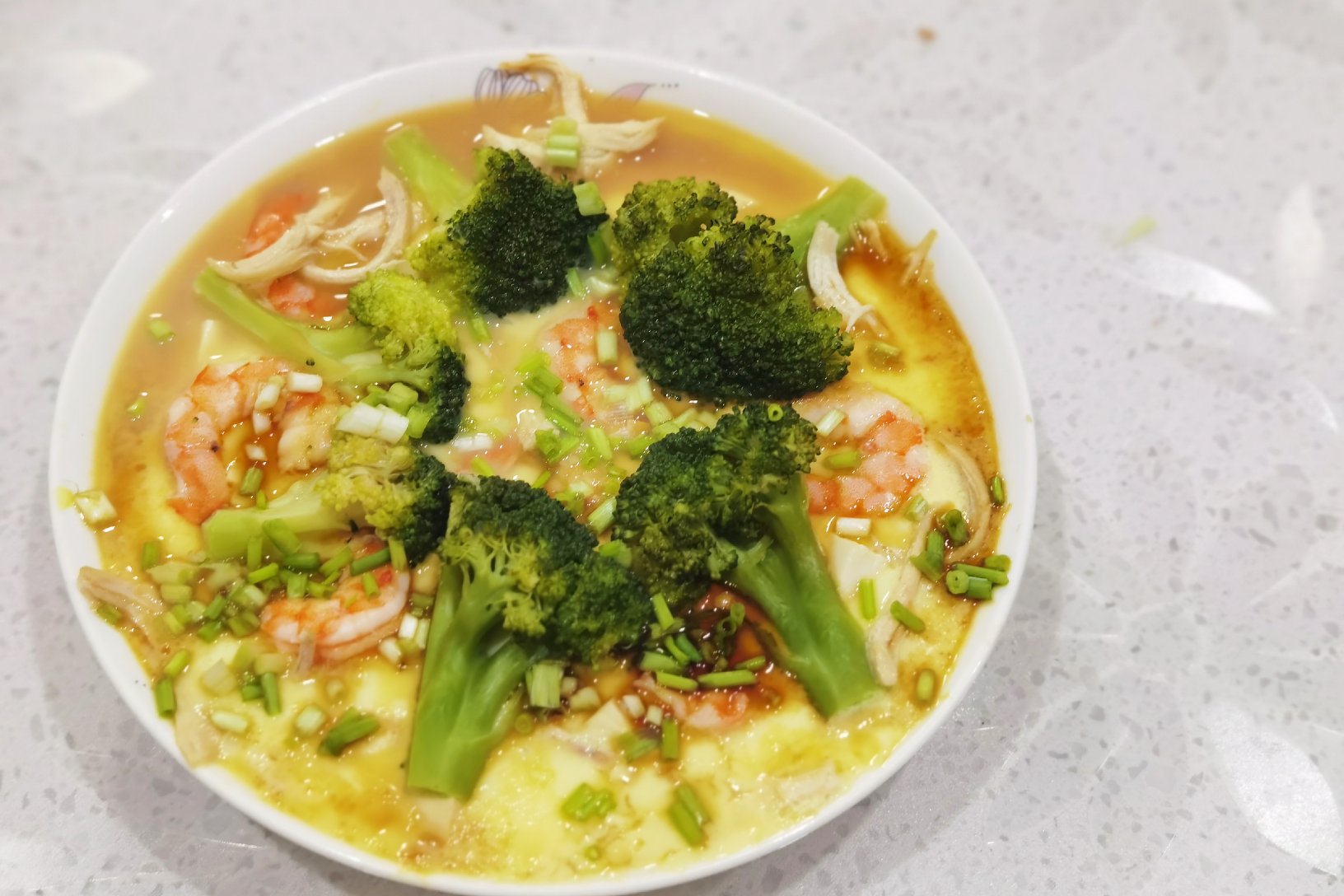 减脂餐—西兰花虾仁豆腐蒸蛋