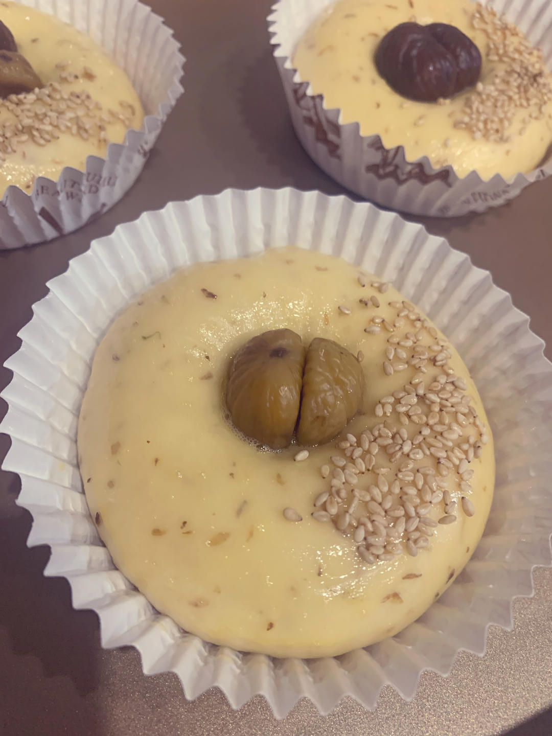 桂花栗子豆沙面包