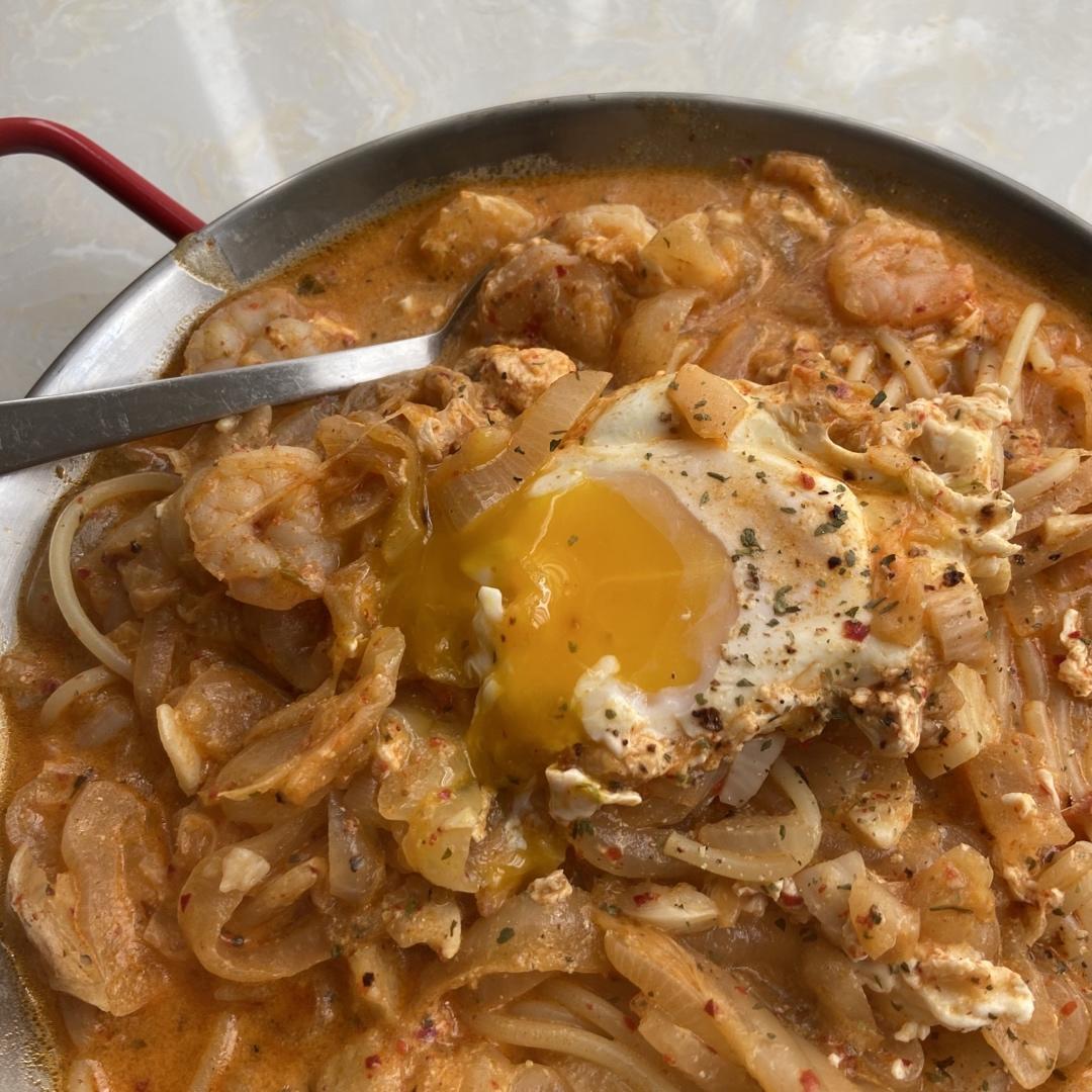 🇰🇷辣白菜海鲜奶油意面🍝