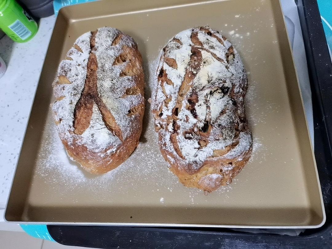 全麦蔓越莓核桃软欧包