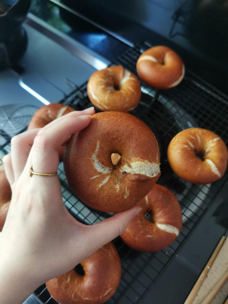 （无油）全麦黑麦贝果bagel~咬劲十足，越嚼越香