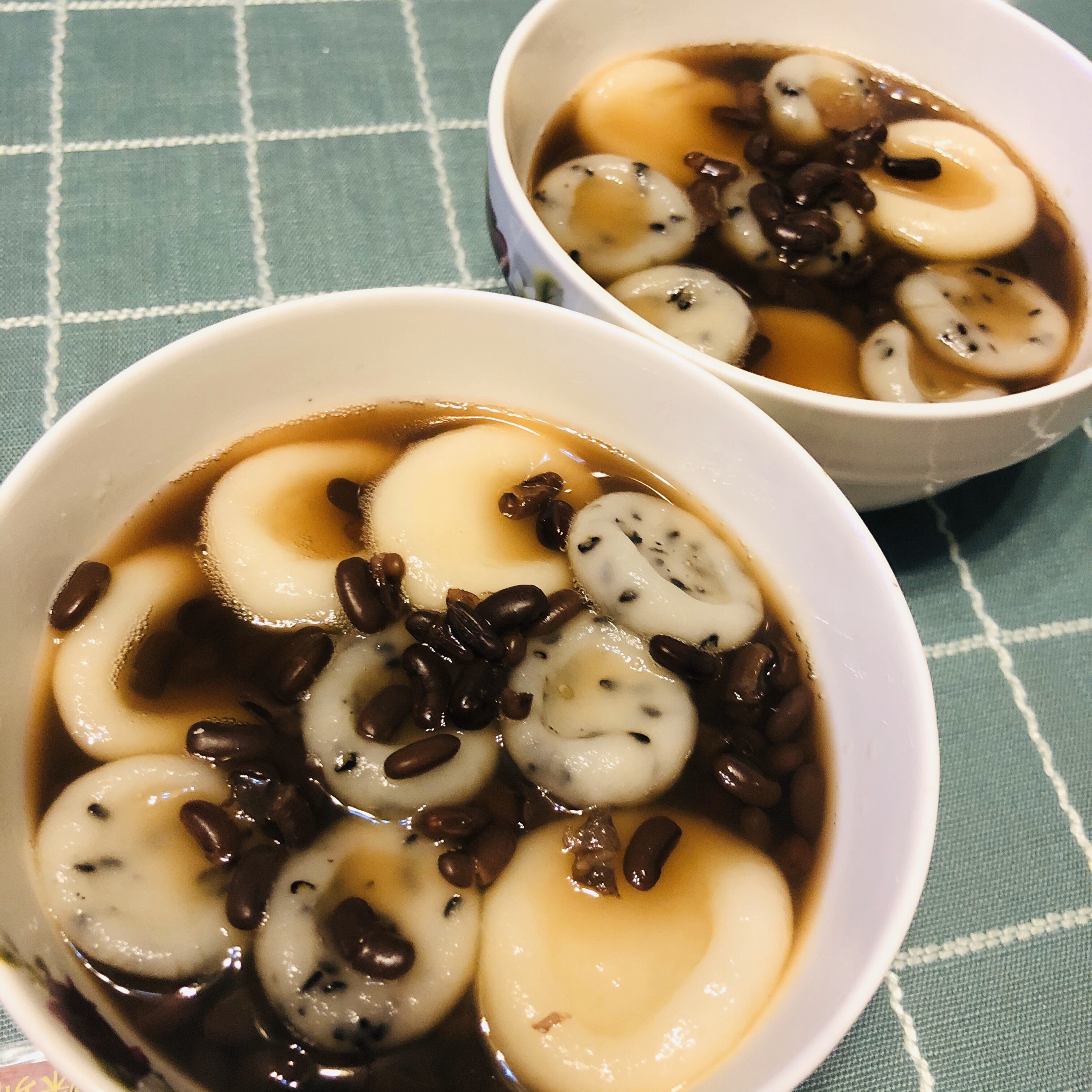 冬日暖暖的日式甜品——白玉红豆汤 （白玉しるこ）的做法