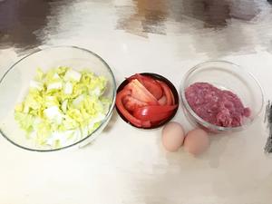 番茄鸡蛋肉沫菜粥的做法 步骤1