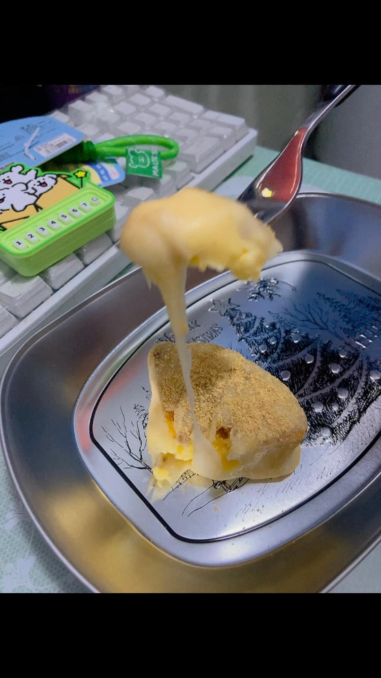 拉丝麻薯隔夜冷藏不变硬的实验成功，三夜依然拉丝