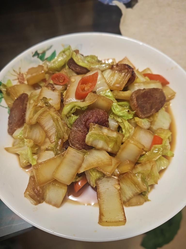 白菜炒腊肠