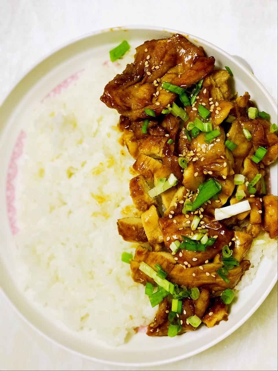 照烧鸡腿饭（市售照烧汁版）