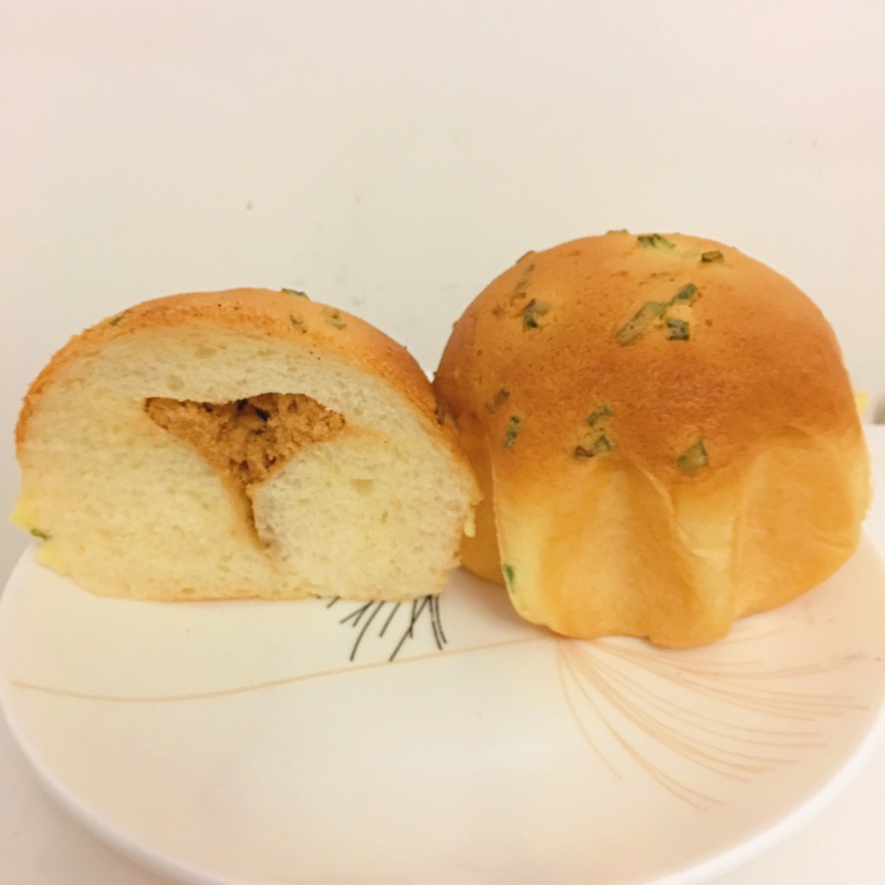 葱香肉松墨西哥面包（波兰种+烫种）