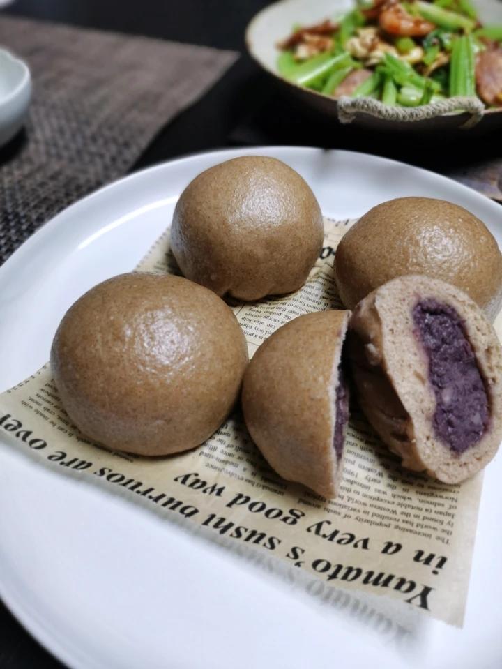 超好吃有豆豆的豆沙包，一次发酵（红豆包）