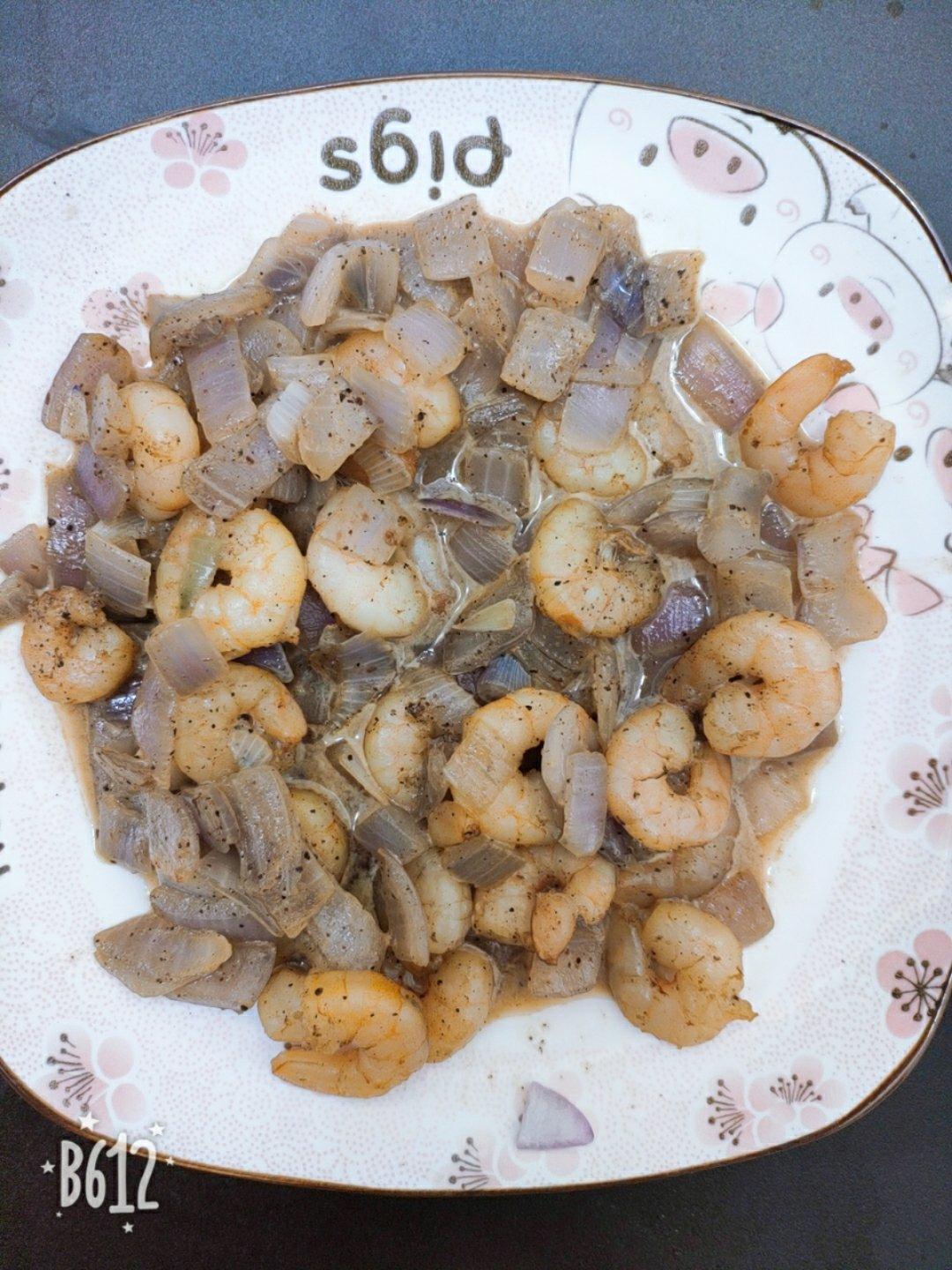 洋葱炒虾仁