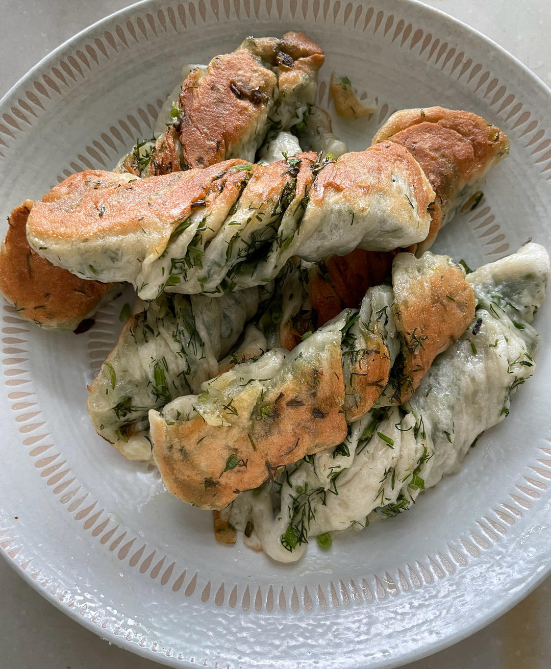 煎茴香豆汁小花卷
