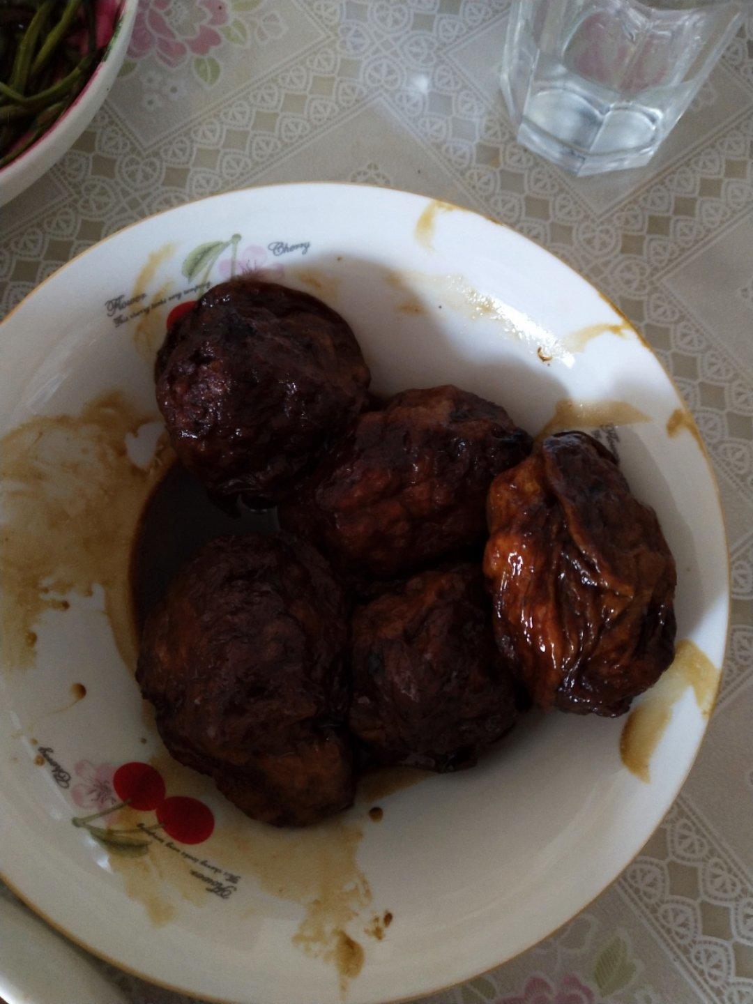红烧油面筋塞肉