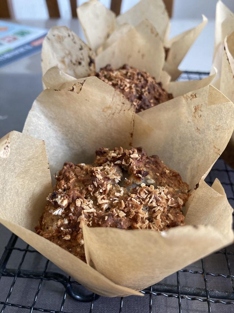 无糖海盐香蕉夹心花生酱燕麦快手马芬【健康主食】