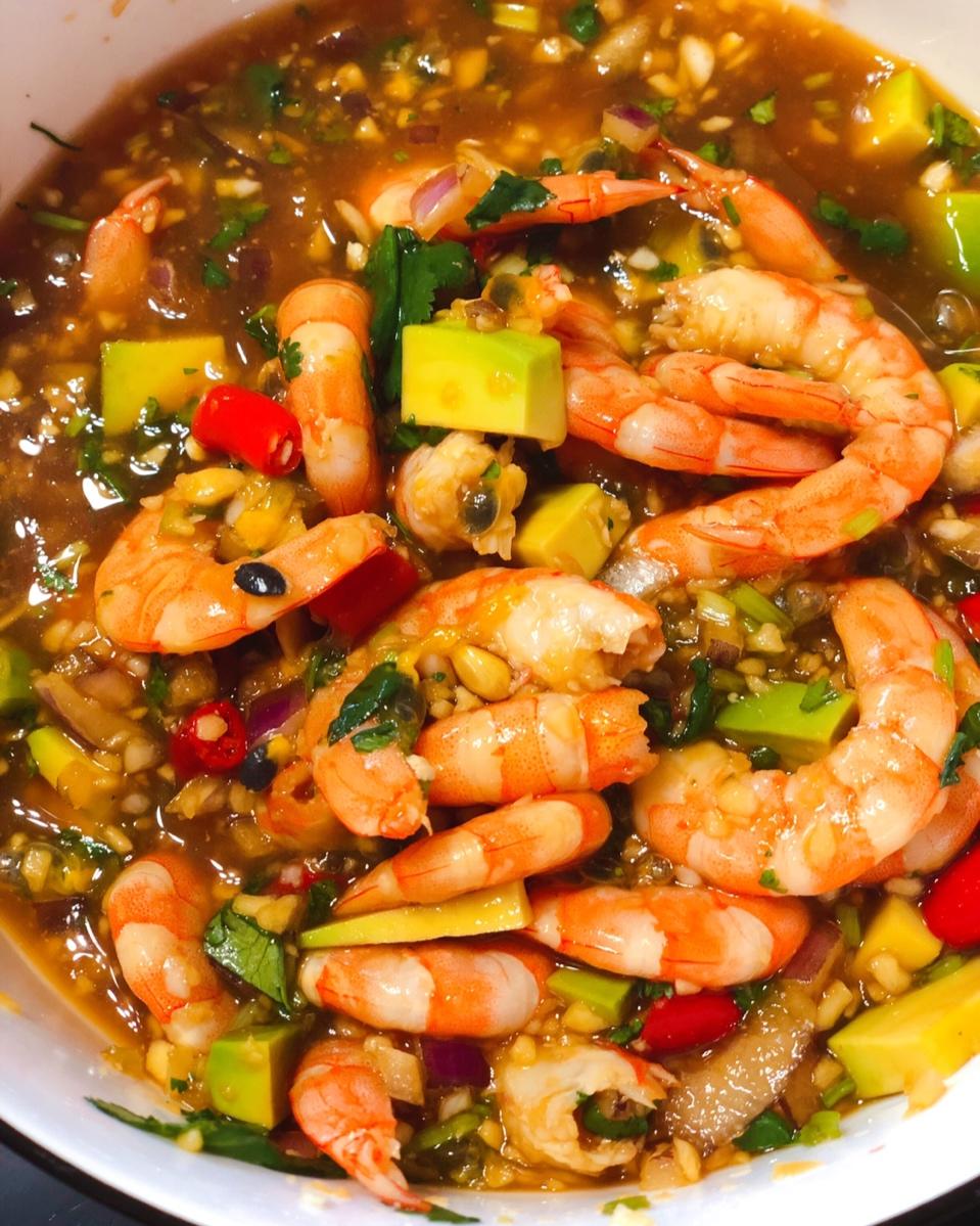 低脂百香果柠檬虾