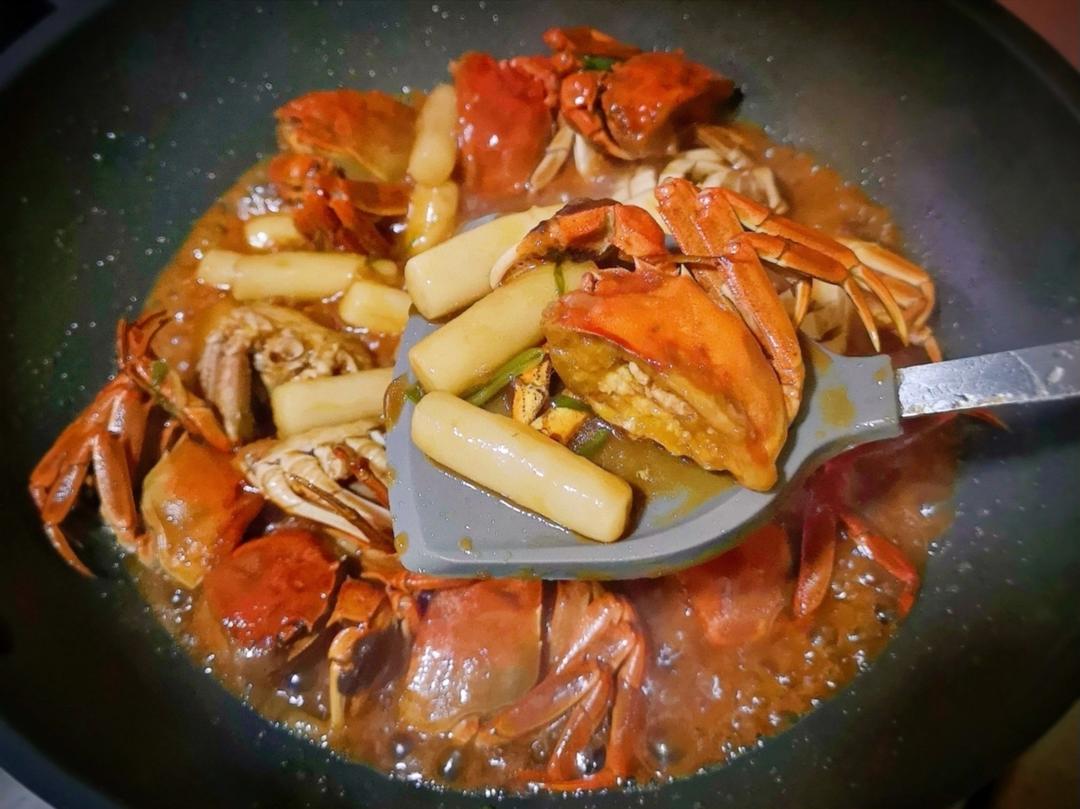 年糕比螃蟹好吃的毛蟹炒年糕