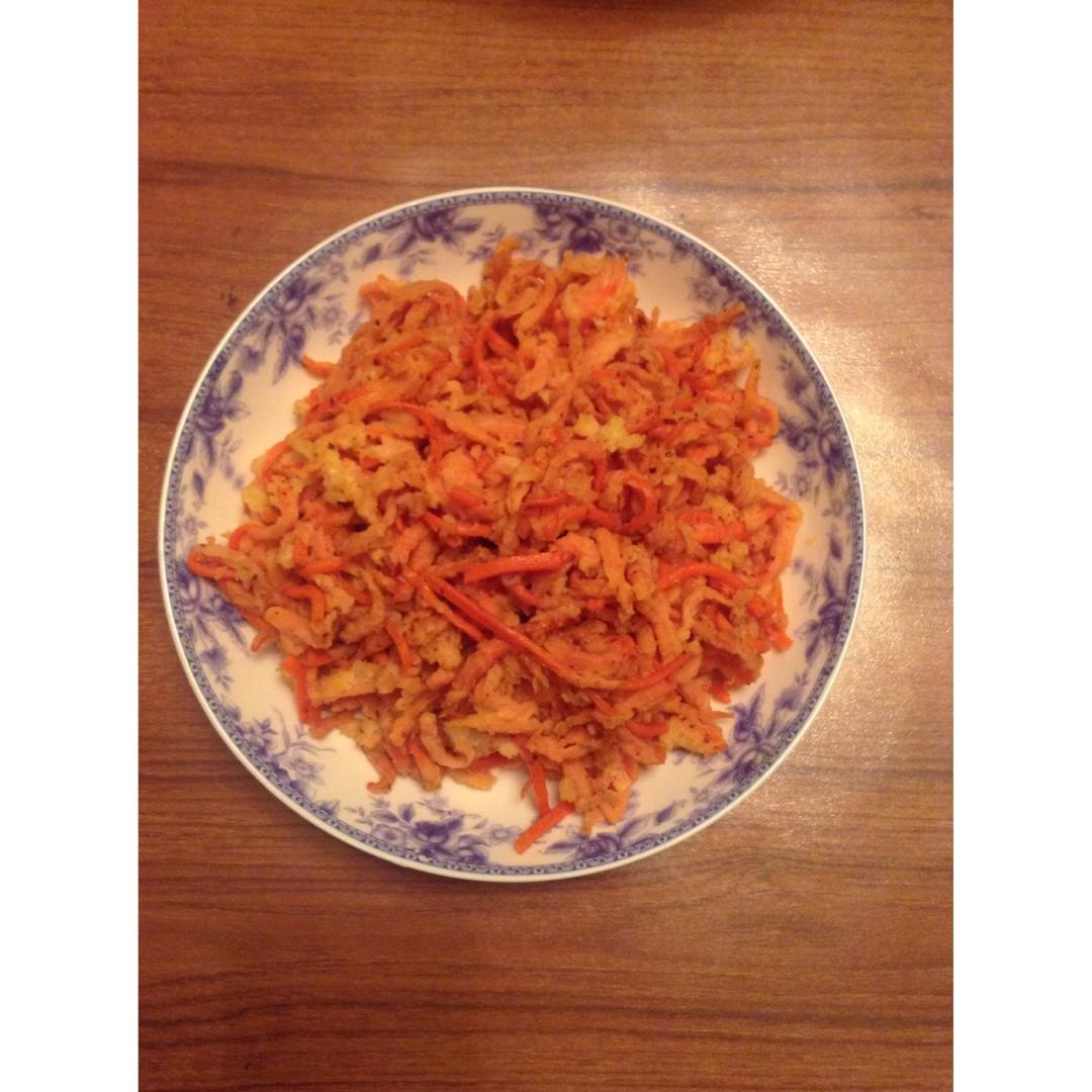 粉蒸胡萝卜丝