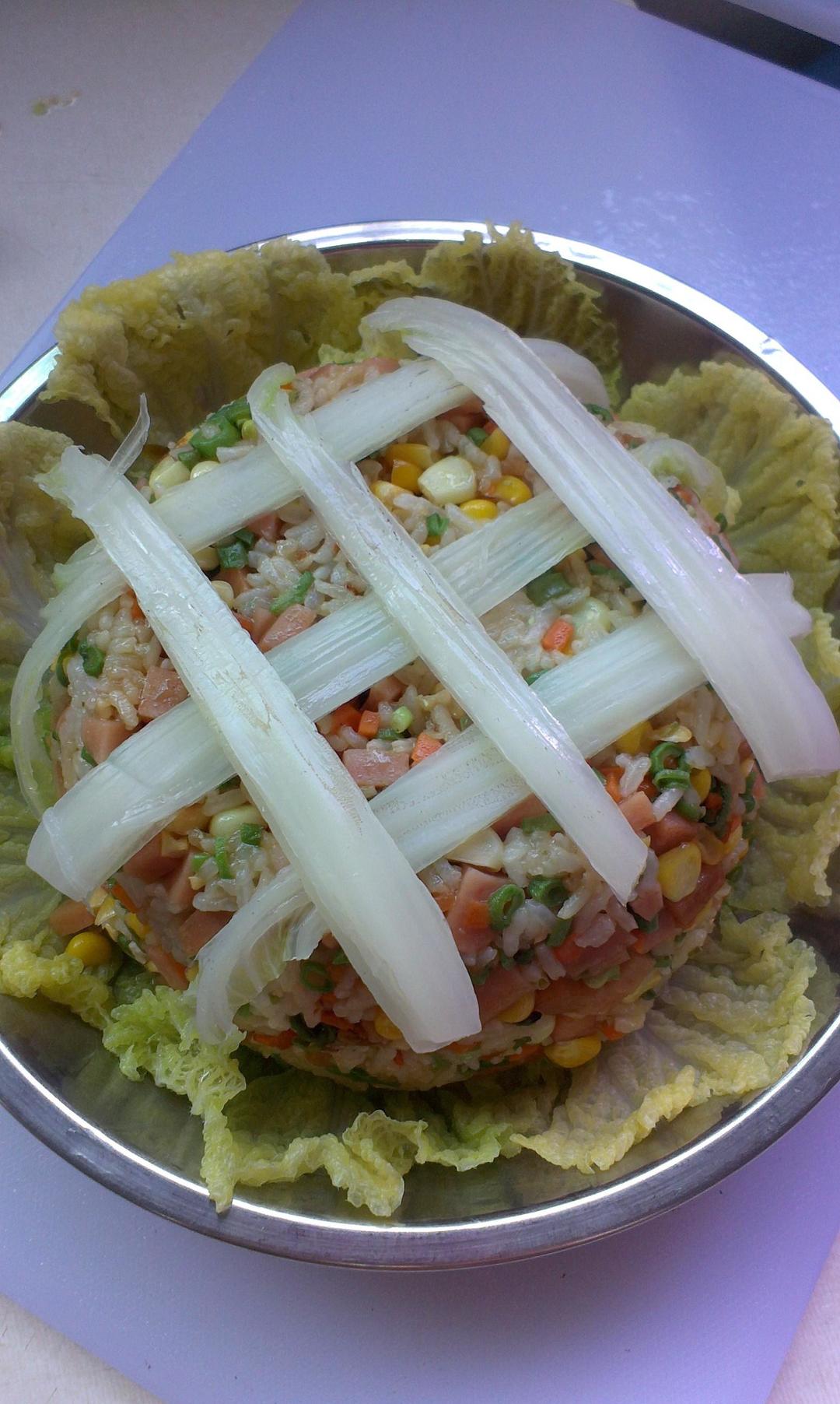 太阳花包炒饭的做法