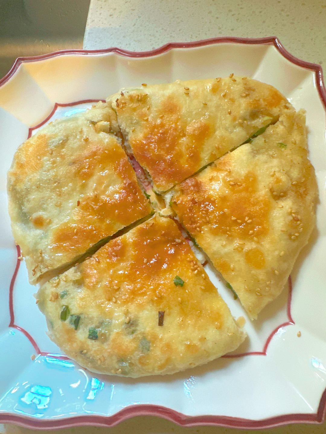 老上海羌饼（发面葱花饼）