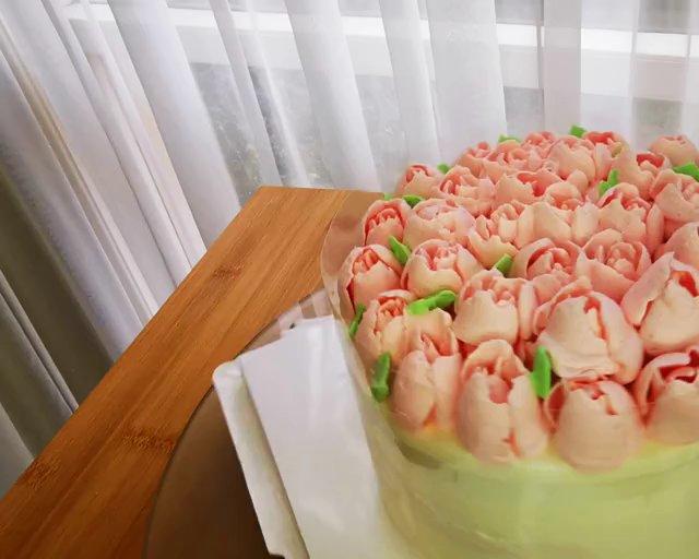 ins風(fēng)花束蛋糕 鮮奶油也可以做到的做法 步驟5
