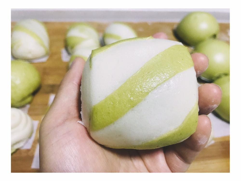 花纹馒头1（抹茶条纹）